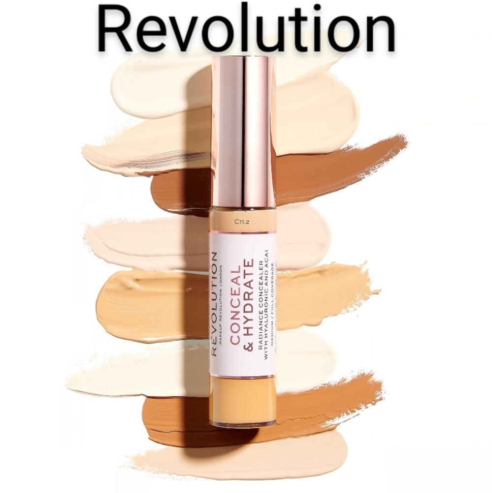 Revolution Conceal & Hydrate Concealer Shade C4 with Applicator Wand NIB